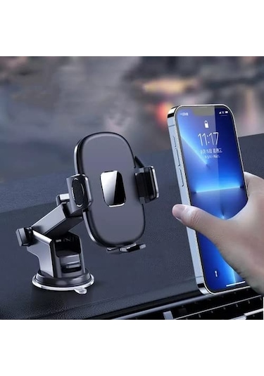 Htt-53 Otomatik Klipsli Araba Telefon Tutucu Ayarlanabilir Cam Ve