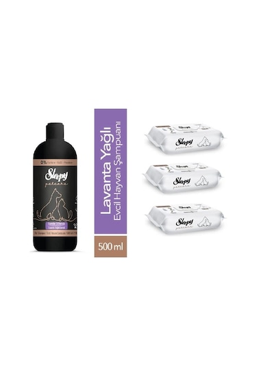 Sleepy Petcare Evcil Hayvan Şampuanı 500 ML + Islak Bakım Havlusu 3 x 60'lı
