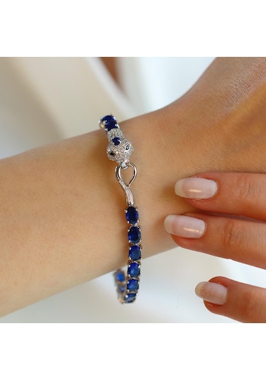 Sky Red Colleciton Serpent Safir Creatif Gümüş Bileklik Gümüş