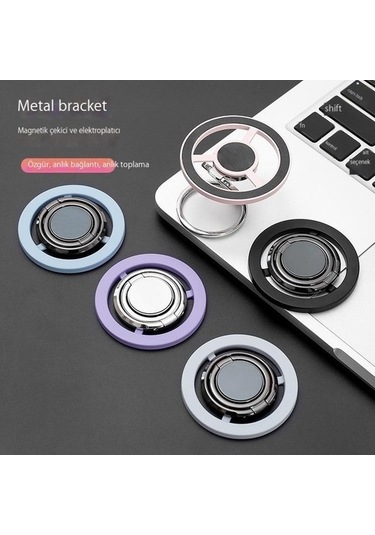 Luckysouk Manyetik Cep Telefonu Halka Tutucu Katlanır Metal Masaüstü Standı Alaşımlı Malzeme Açık Pembe Var Direksiyon Buhol8