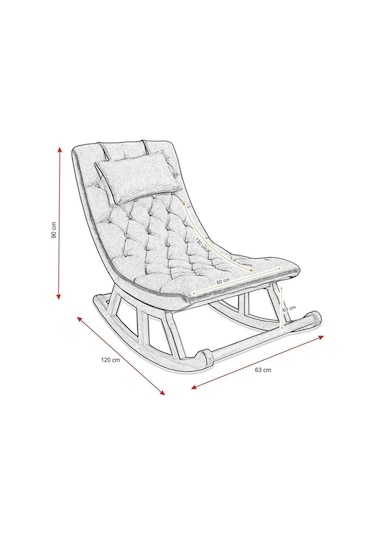 Asedia Miskin Ceviz Teddy Krem Sallanan Sandalye Dinlenme Koltuğu