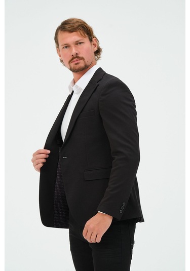 Bonesti Erkek Slim Fit Blazer Ceket Siyah