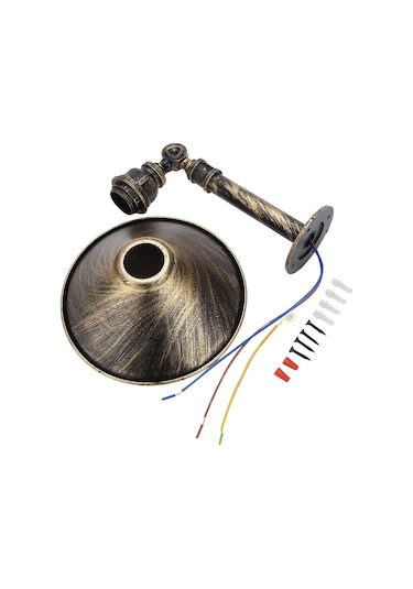 Vkemall Güçlü Demir Kuruş Stili Duvar Lambası - E27 Tabanı, 90-250v, Kafe-bar-koridor İçin, Kolay Kurulum Diğer