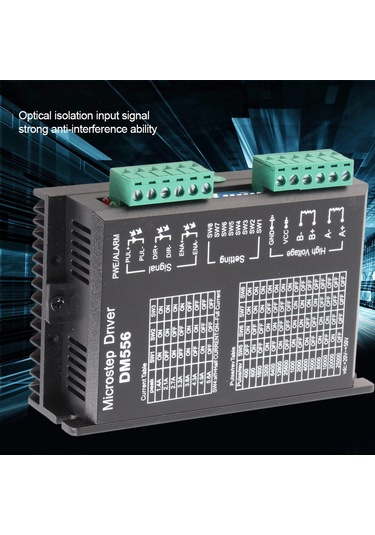 Dianziye Dm556 Bipolar Adım Motor Sürücüsü, 24-50v Dc, 1.0-5.6a Ayarlanabilir Akım, 200khz Darbe Frekansı, 42/57 Motorlar İçin