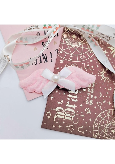 Tüylü Melek Kanadı Fiyonk Saç Yan Tokası El Yapımı Perçem Tokası Saç Tokası Kız Kadın Zarif Toka Kadife Kumaş Başlıkbeyaz Çok Renkli