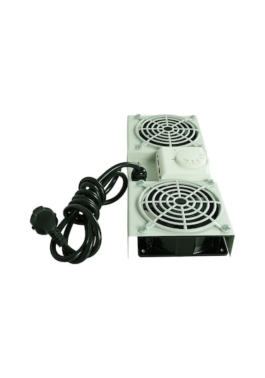 Canovate 2Li Rack Kabinet Fan Modülü Termostatlı Duvar Tipi Gri