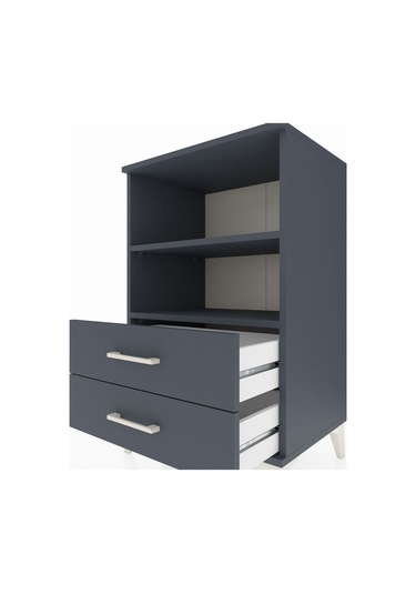 Hyperion Komodin 2 Raflı 2 Çekmeceli 60x44x96 Antrasit-antrasit Antrasit