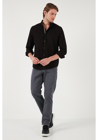 Buratti Pamuklu Regular Fit Düğmeli Yaka Erkek Gömlek Cf20S111871 Siyah