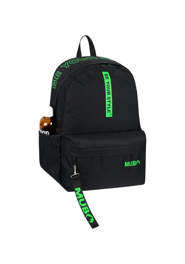 Geniş Hacimli Günlük Ve Okul Kullanımına Uygun Unisex Siyah Yeşil Sırt Çantası Pwcnt005 Siyah Yeşil