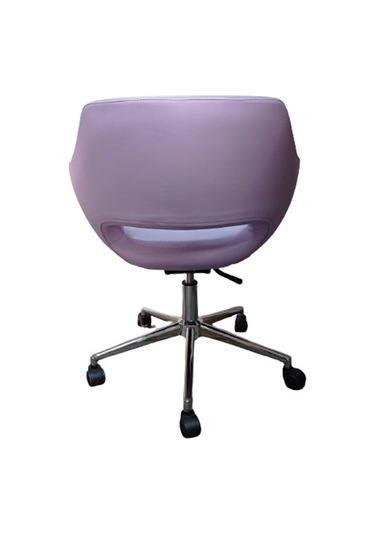 Metal Ayaklı Büro Sandalyesi Lila Renk Suni Deri