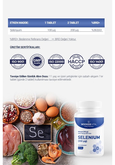 Selenyum 200 Μg Içeren Takviye Edici Gıda 120 Tablet