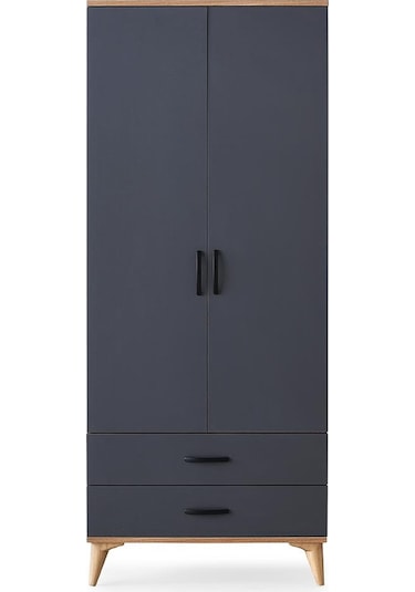 Kumsal 2 Kapılı 2 Çekmeceli Gardrop Elbise Dolabı 80x48x195cm 001 Kumsal 2 Kapılı 2 Çekmeceli Gardrop Elbise Dolabı 80x48x195cm 001