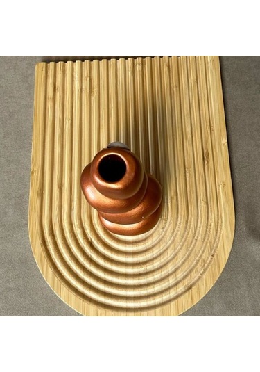 Uretti - Ayşe 7362 6307 El Yapımı Bakır Taş Motifli Dekoratif Biblo / Vazo - 18 X 9 Cm 1 Adet