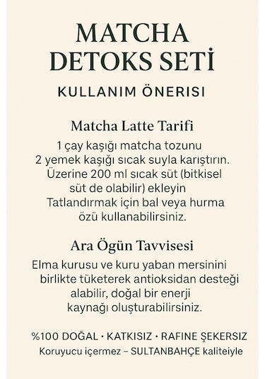 Matcha  Seti Matcha - Elma Kurusu - Yaban Mersini - Kuru Meyve  Doğal Destek