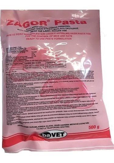 Bavet Zagor Pasta Fare Zehiri 500 G