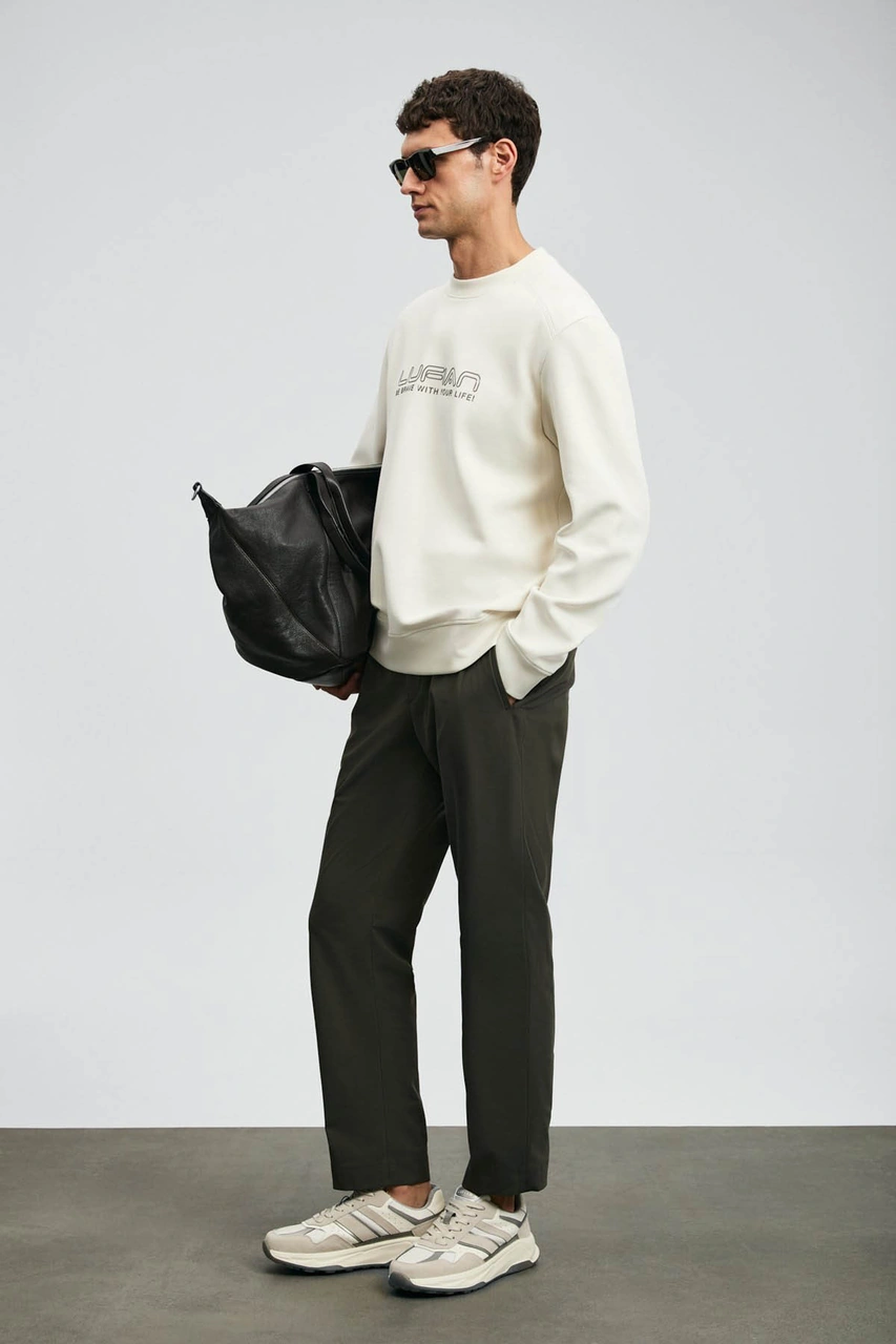 Lufian Luther Ekru Erkek Sweatshirt 112030171 Ekru