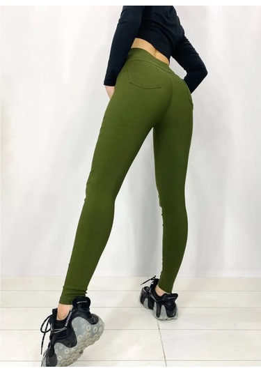 Natasha Beautıful Lastikli Jegging / Tüysüz 85287562 Khaki