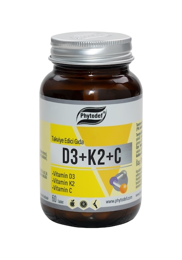 Phytodef D3 + K2 + C Vitamin 60 Tablet