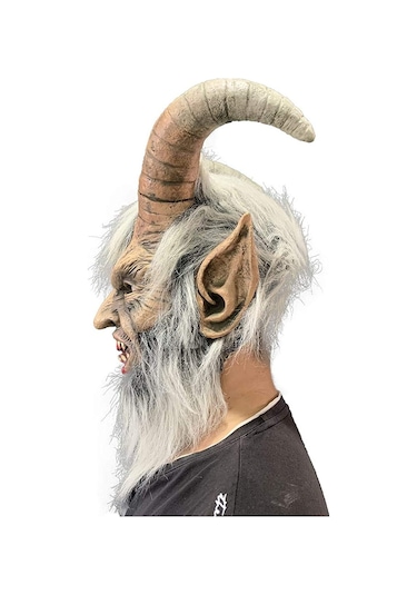 Qianfan Lucifer Boynuzlu Maske Korkutucu Şeytan Krampus