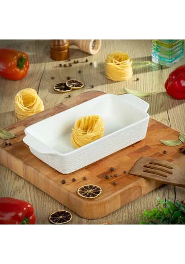 Daniks Kurutma Kabı Seramik, 30x14x6 Cm, Keten 253316590 Beyaz