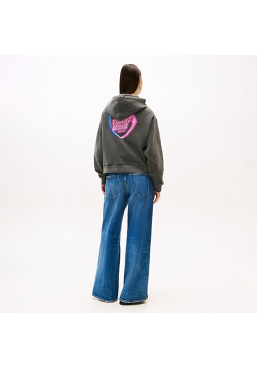 Tommy Hilfiger Boxy Kadın Gri Sweatshirt Dw0dw20945 Gri