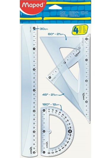 Maped Maxi Flex 4'Lü Cetvel Seti Şeffaf