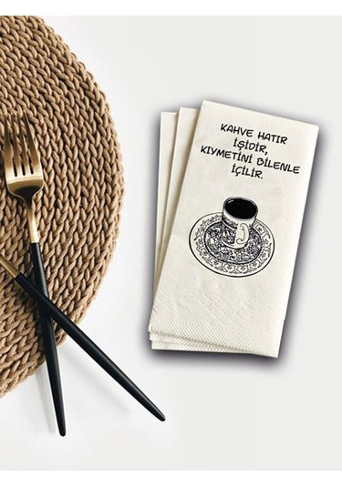 Kahve Hatır Işidir Baskılı Peçete 100 Adet