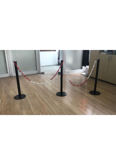 Güvenlik Şeridi Yönlendirme Bariyeri Zincirli Metal Duba Demir Bariyer 86 Cm 1.5mm