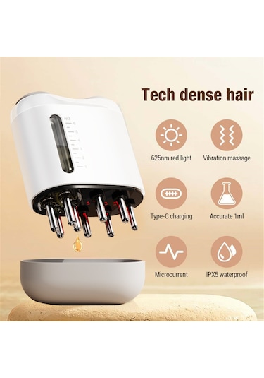 Leezsing Elektrikli Yağ Aplikatörü Tarak Saç Derisi Bakım Masaj Başlığı Rahatlatıcı Aletler Beyaz