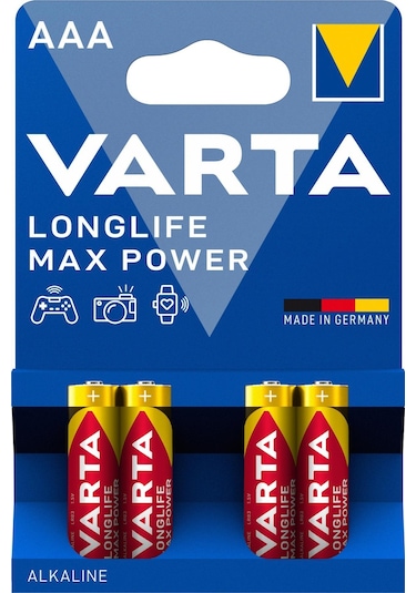 Varta Longlife Max Power Alkalin AAA İnce Kalem Pil 4'lü