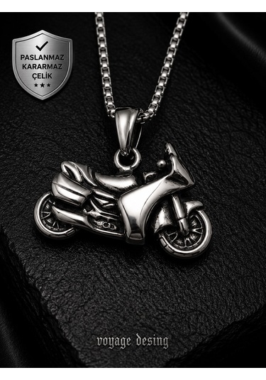 Paslanmaz Çelik Motorcycle Kolye Chopper Motorcu Motosiklet Kolye