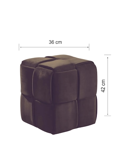 Most Spiral Kare Puf 08 Kahverengi Kadife Kumaş Evinize Teslim