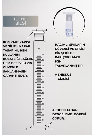 Mezür Çalkalama Şilifli Kapaklı 50 Ml