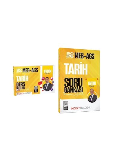 İndeks Akademi 2026 Meb-ags Tarih Video Ders Notları + Soru Bankası 2 Li Set - Aydın Yüce