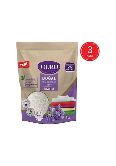 Duru Doğal Granül Matik Sabun Lavanta 25 Yıkama 3 x 1 KG