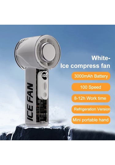 Goldenqian Şeffaf Tasarım Soğutma Mini Fan 100 Rüzgar Yüksek Hızlı Hava Soğutma El Turbo Fan 3000 Mah Usb Açık Taşınabilir Fanlar White