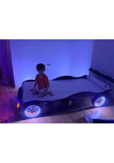 Bmw - M7 - Siyah Arabalı Yatak Araba Karyola Siyah