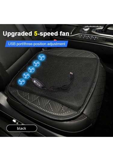 Honmex Araba Koltuk Soğutucu Yastık Buz Ipi 5 Fanlı 3 Seviye Usblü Hızlı Soğuma Ventilated Koltuk Döşemi