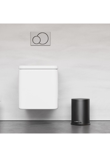 Zift Unique Paslanmaz Çelik Mat Siyah Çöp Kovası, Pedallı Ve Amortisörlü Modern Çöp Kovası 5lt Siyah