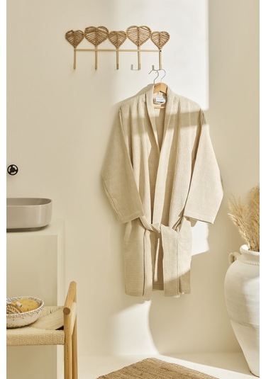 Kaşmir Home İris Waffle Bornoz Bej L-xl Bej