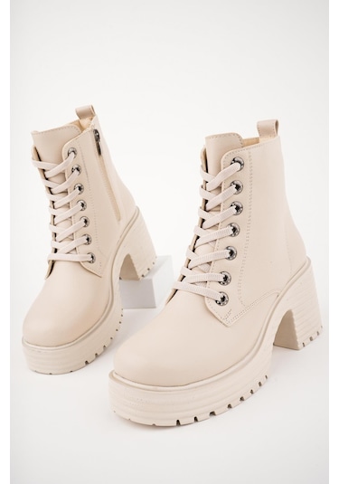 Muggo Grazi Garantili Kalın Taban Platform Topuklu Fermuarlı Bağcıklı Kadın Bot 001 Muggo Grazi Garantili Kalın Taban Platform Topuklu Fermuarlı Bağcıklı Kadın Bot 001