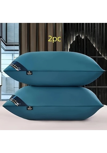 Trendooze Mavi Yıldızlı Otel Kalitesi Yastık, Boyun Desteği, 2 Adet, Lüks Uyku Deneyimi mavi