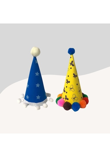 Kediler Ve Küçük Irk Köpekler İçin 2li Parti Şapkası Ps76 El Yapımı