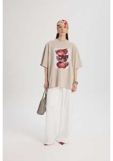 Mai Studıos Mai Studios Co. Pomelo Oversize Taş T-shirt Taş