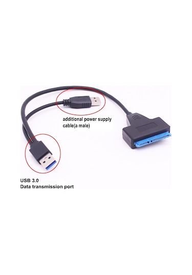 Usb 3.0 2.5 3.5 İnç Sata Ssd Hdd Hard Disk Kablosu 4741A Veri Harici
