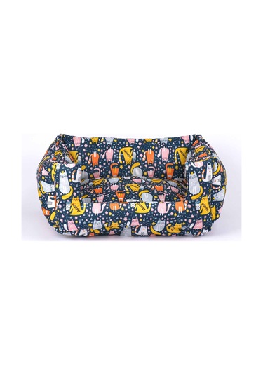 Desenli Kedi-köpek Yatağı, Küçük Irk Köpek Yatağı, Yumuşak Kedi Yatağı, Köpek Yatağı Minder 45x50x22 Cm