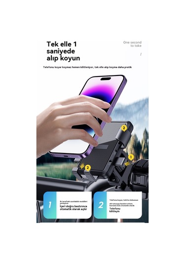 Elektrikli Bisiklet Telefon Tutacağı, Motosiklet Navigasyon Tutacağı, Araç İçi Telefon Tutacağı Blue