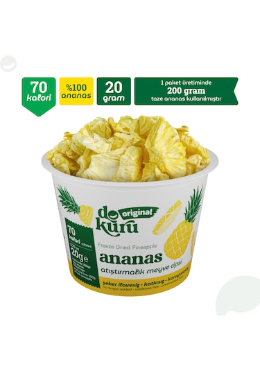 Dokuru Original Ananas Kuru Meyve Cipsi 20 G