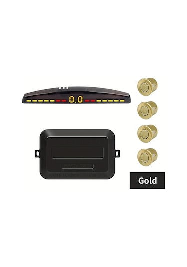 Chuangyinshop Golden Sp4 Araç Geri Vites Sensörleri 4 Park Sensörü Ekran Göstergeli Ses Uyarılı 8 Renk