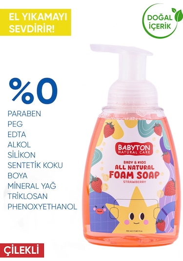 Babyton Doğal Çilekli Köpük Sabun 350 ML